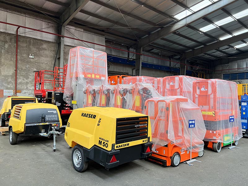 kho thiết bị nâng hạ, máy nén khí của MC Industries