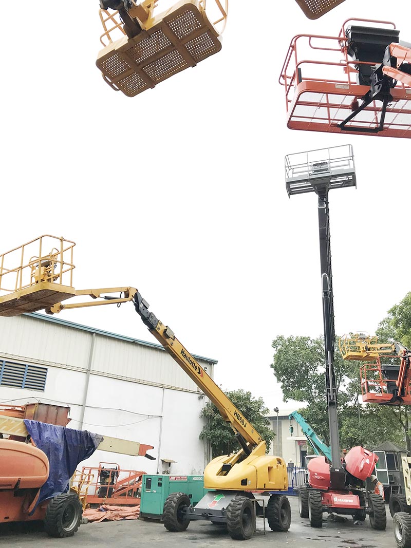xe nâng người boomlift 16 mét làm việc hãng Haulotte